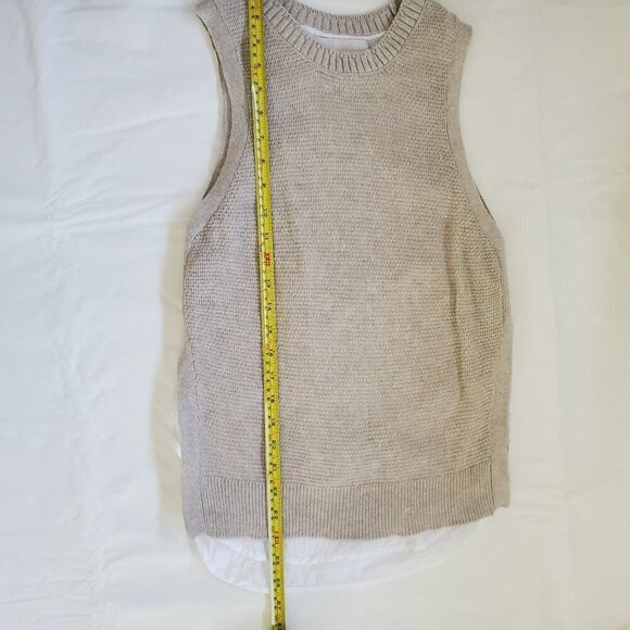 Brochu Walker 2 Layer Sweater Sleeveless Linen Top Woven Extension size S (C-9) - Picture 8 of 9